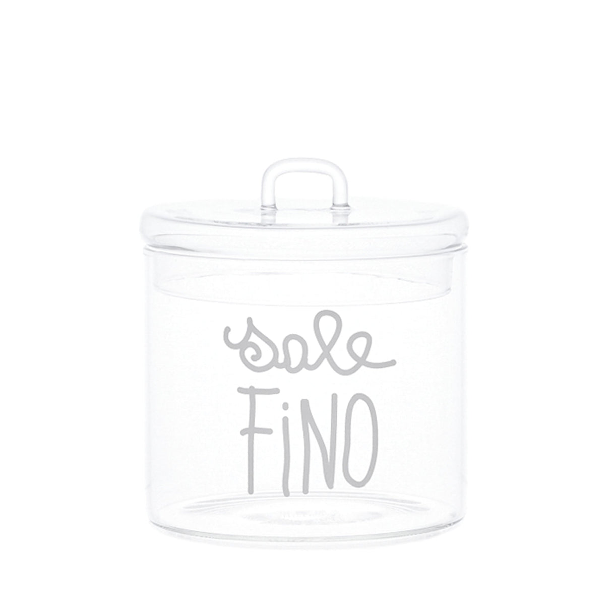 Barattolo in Vetro Borosilicato Serigrafato - Sale Fino Barattolo Simple Day Bianco