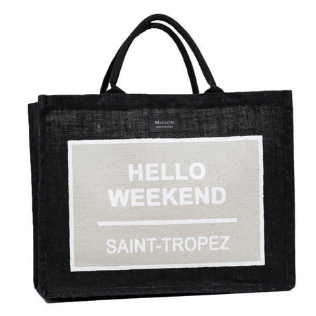 Borsa mare in Puro Cotone - Hello Borsa Mare Marinette Saint-Tropez Nero