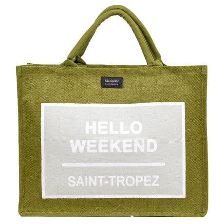 Borsa mare in Puro Cotone - Hello Borsa Mare Marinette Saint-Tropez Verde Oliva