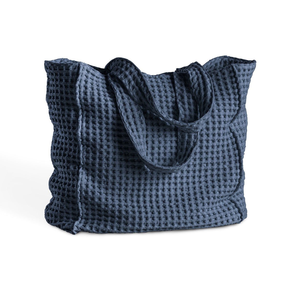 Borsa Mare in Puro Cotone a Nido d'Ape Tinto in Capo - ONDA Borsa Mare Biancoperla Denim