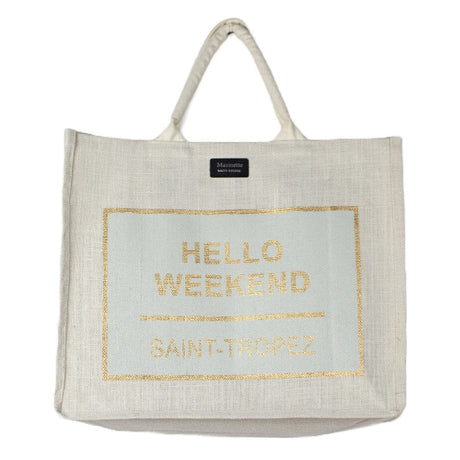 Borsa Mare o Trousse in Juta Tinta Unita - Hello Borsa Mare Marinette Saint-Tropez Borsa Mare 42x35cm Oro