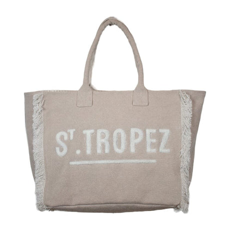 Borsa Mare o Trousse in Puro Cotone con Frangette - Legende Borsa Mare Marinette Saint-Tropez Borsa Mare 28x24cm Corda