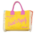 Borsa Mare o Trousse in Puro Cotone Fantasia Stampata - Icone Borsa Mare Marinette Saint-Tropez Borsa Mare Giallo/Fucsia