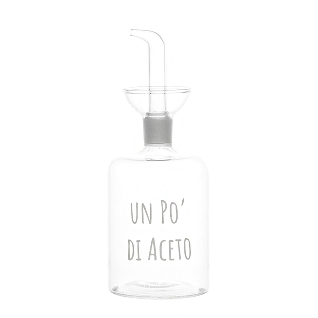 Bottiglia Aceto in Vetro Borosilicato Serigrafata - Un po' Di Aceto Bottiglia Simple Day Bianco