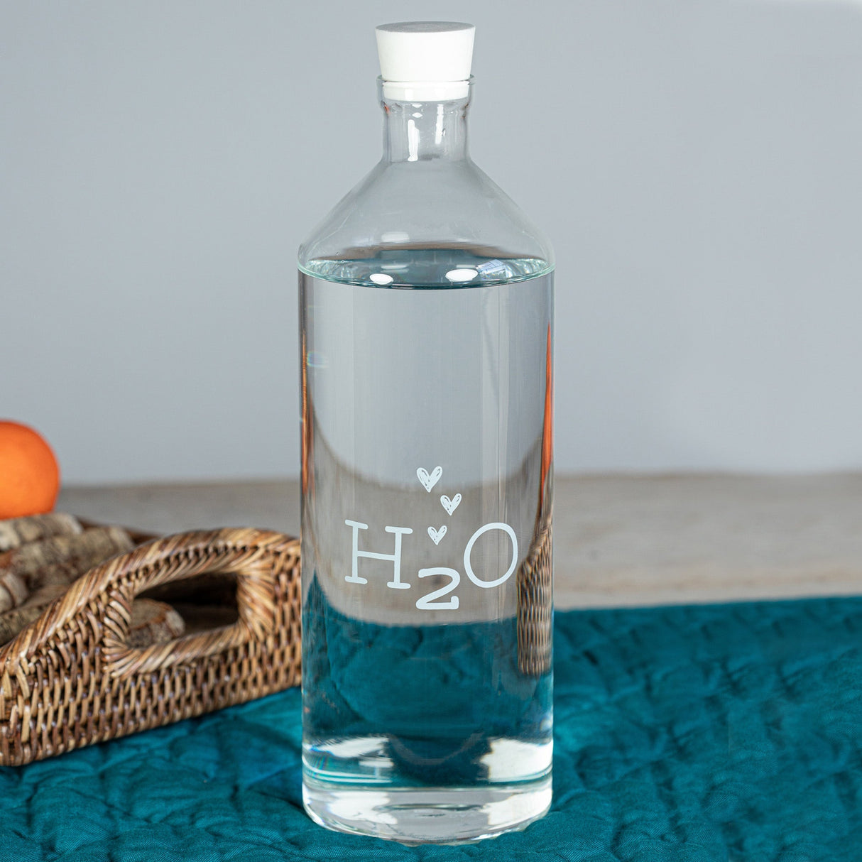 Bottiglia in Vetro Borosilicato Serigrafata - H2o Bottiglia Simple Day