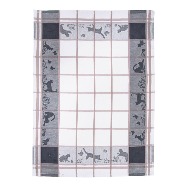 Canovaccio in Cotone Egiziano - Cats Canovaccio Daunex Antracite/Tortora