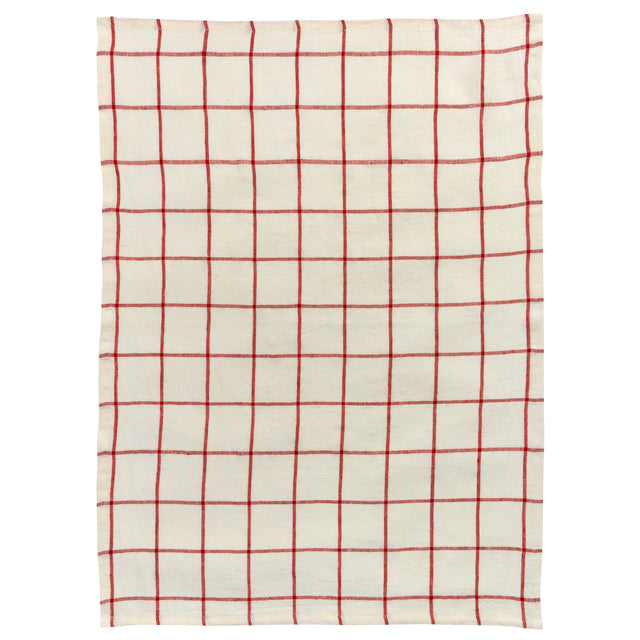 Canovaccio in Puro Lino a Quadretti - Karma canovaccio Winkler Bianco/Rosso Quadrato