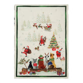 Canovaccio in Puro Lino con Fantasia - Jingle Woof Canovaccio Tessitura Toscana Telerie Verde