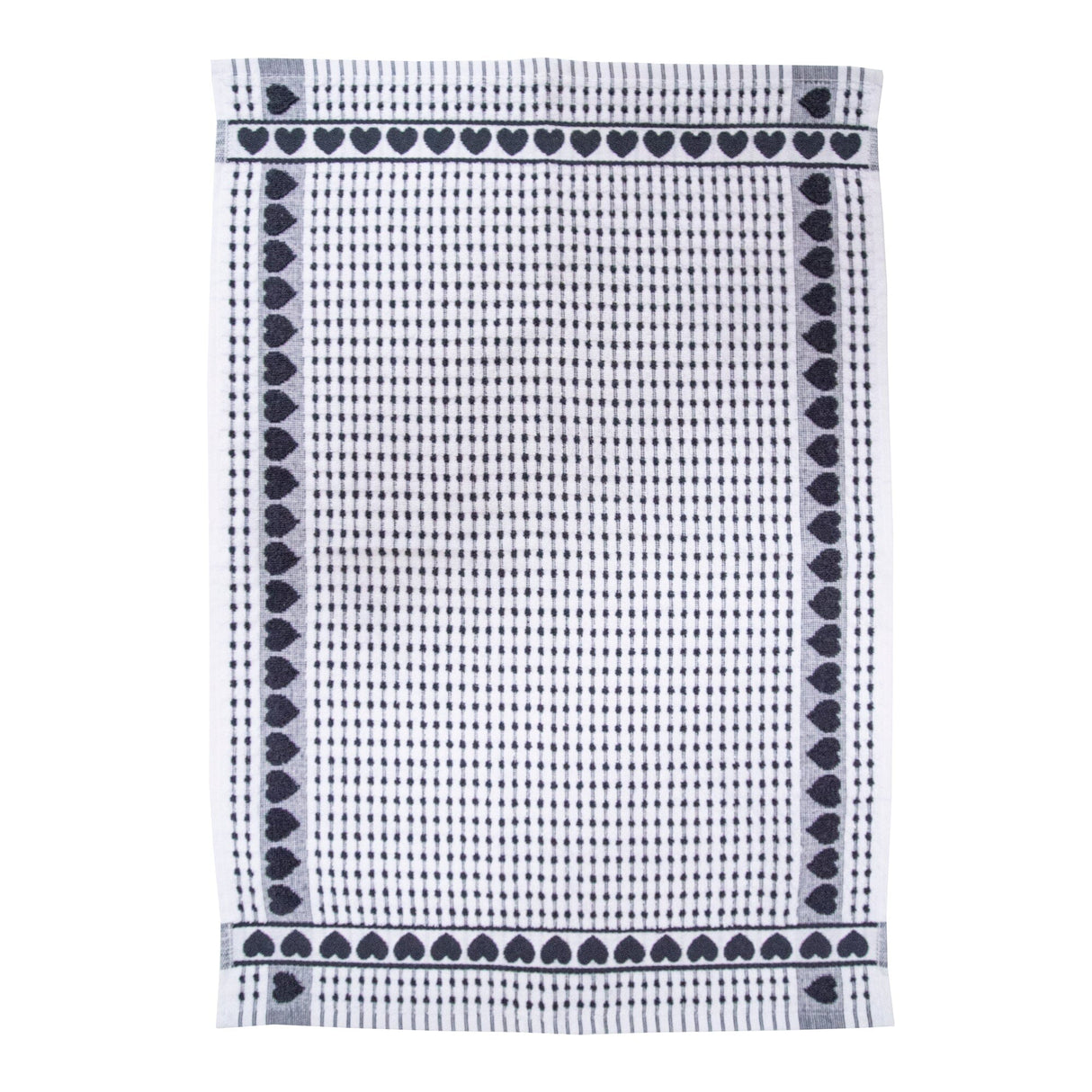 Canovaccio in Spugna di Cotone Egiziano - Cuoricini Canovaccio Daunex Antracite