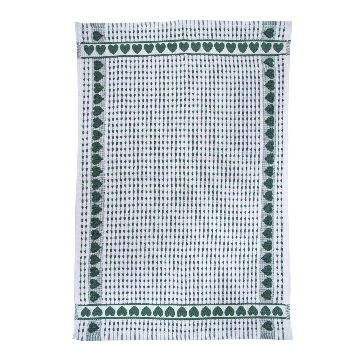 Canovaccio in Spugna di Cotone Egiziano - Cuoricini Canovaccio Daunex Verde