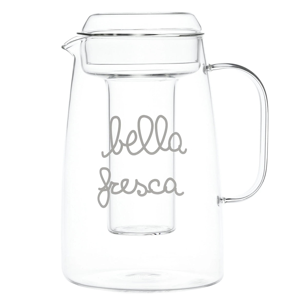 Caraffa con Portaghiaccio in Vetro Borosilicato Serigrafato - Bella Fresca Caraffa Simple Day