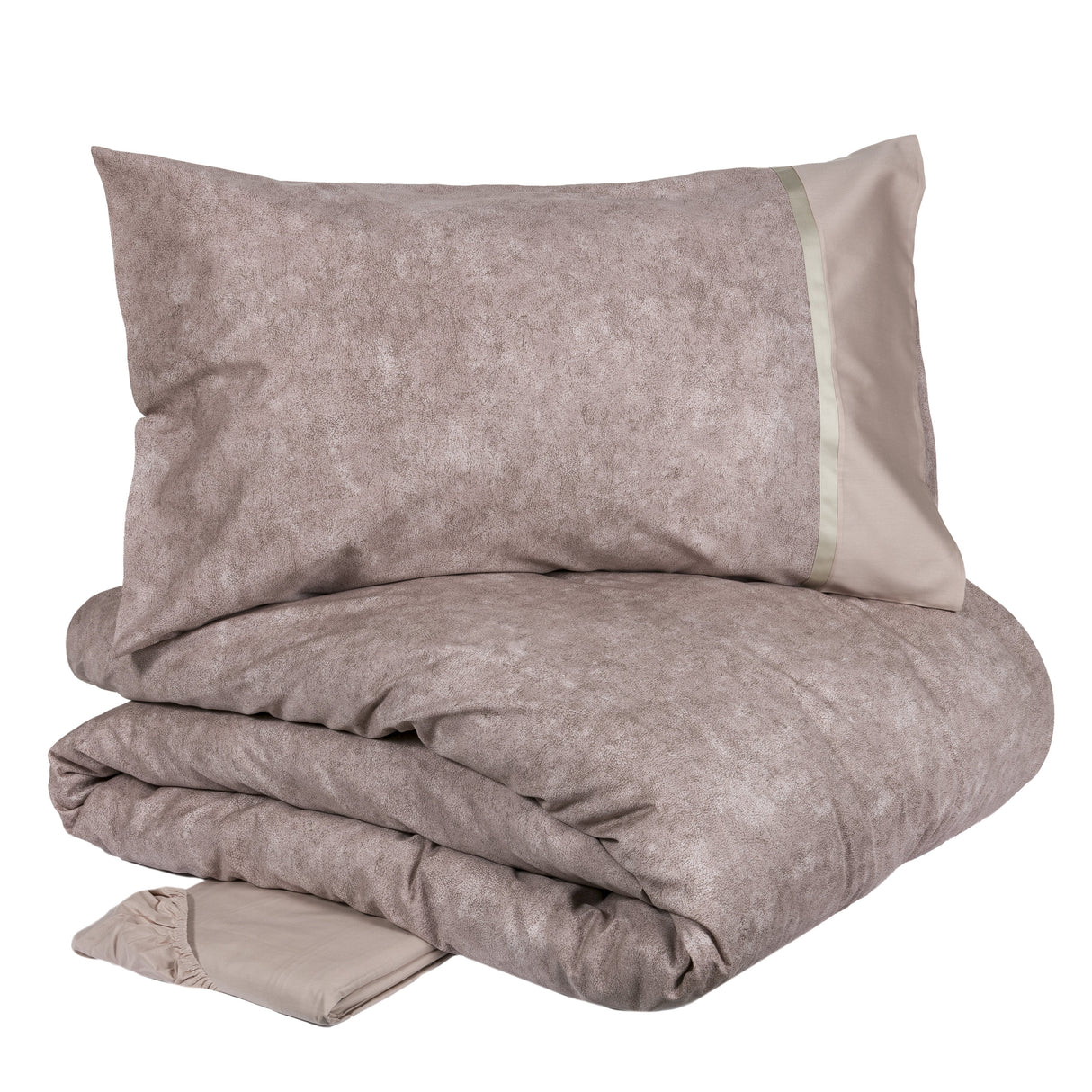 Completo Copripiumino in Percalle di cotone con balza tinta unita - Galuchat Copripiumino Fazzini Matrimoniale Rosa Boho