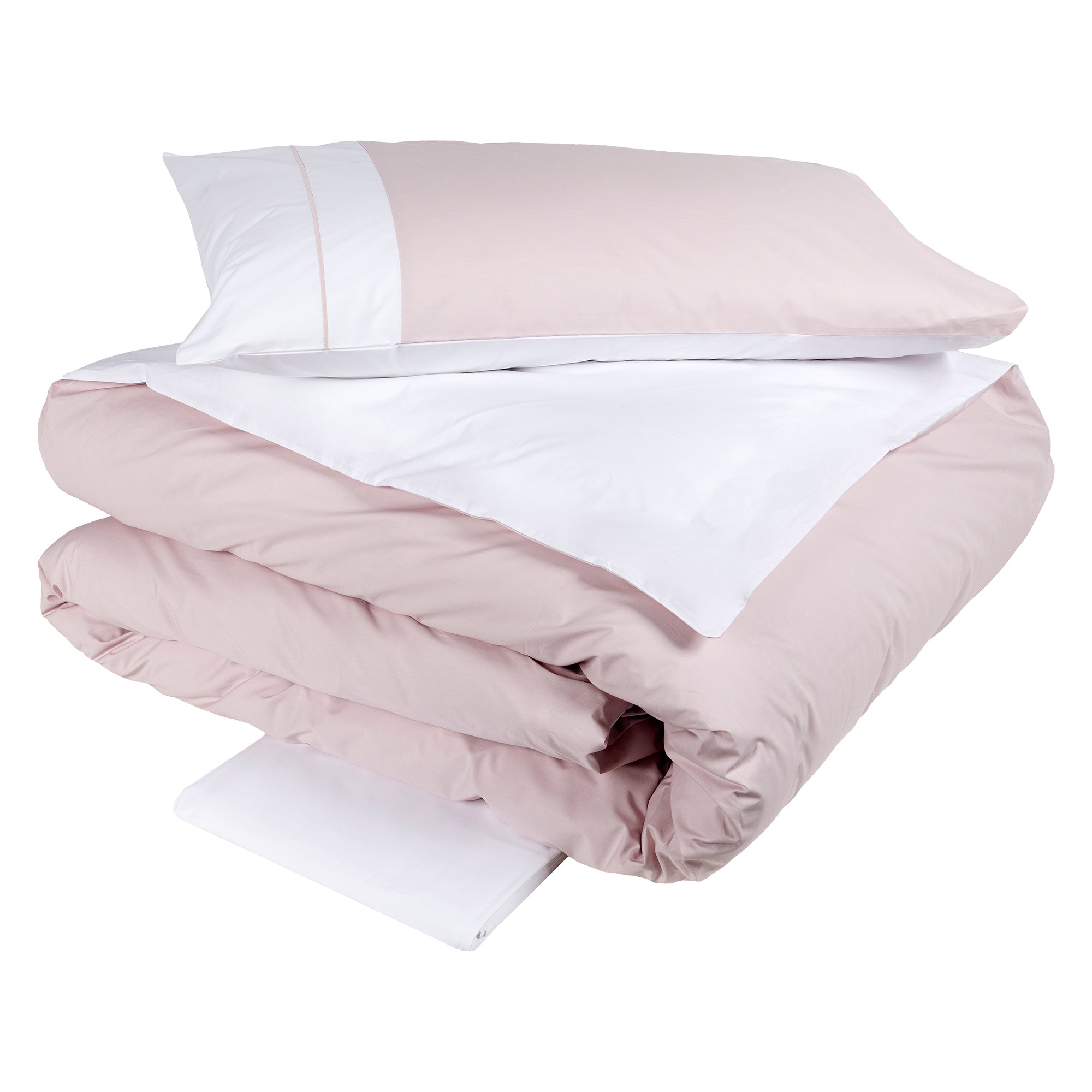 Completo Copripiumino in Percalle di Cotone Reversibile - Bicocca Copripiumino Fazzini Atelier Matrimoniale Rosa