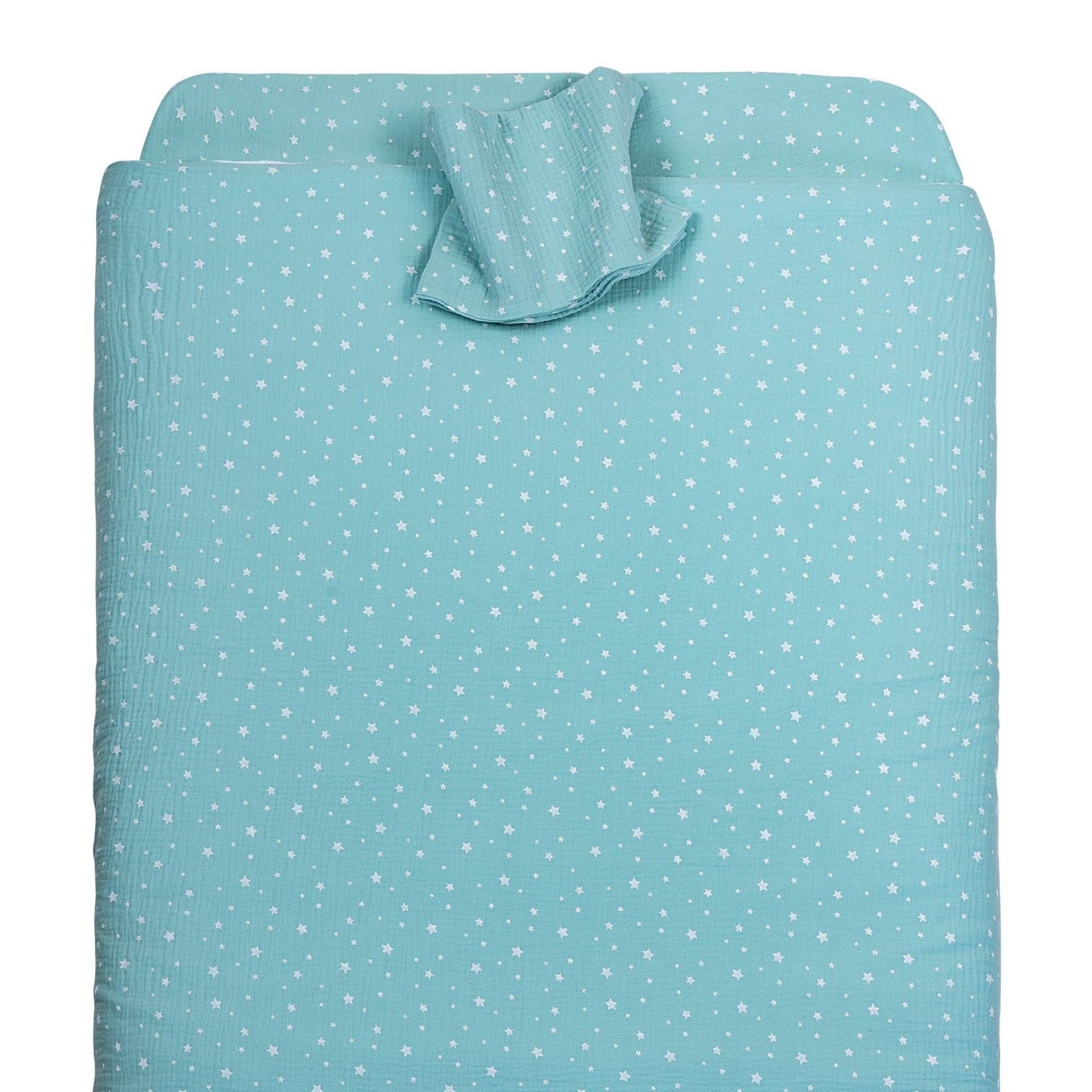 Piumino + federa + coprimaterasso - Liberty Star Set Lettino Picci Menta