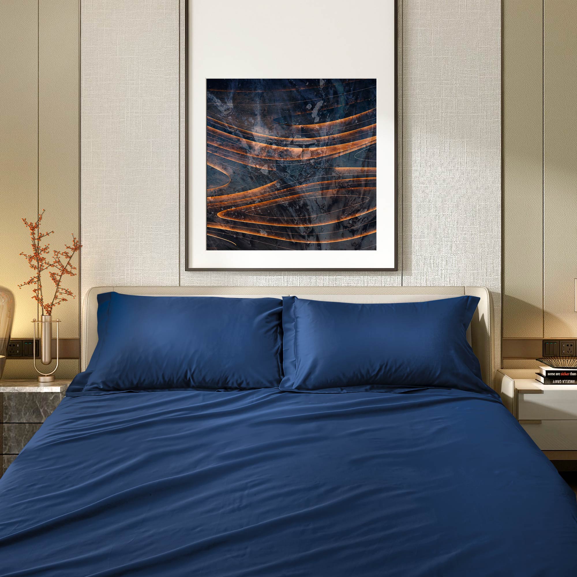 Completo Copripiumino in Raso 100% Cotone - Atene Copripiumino Lisola