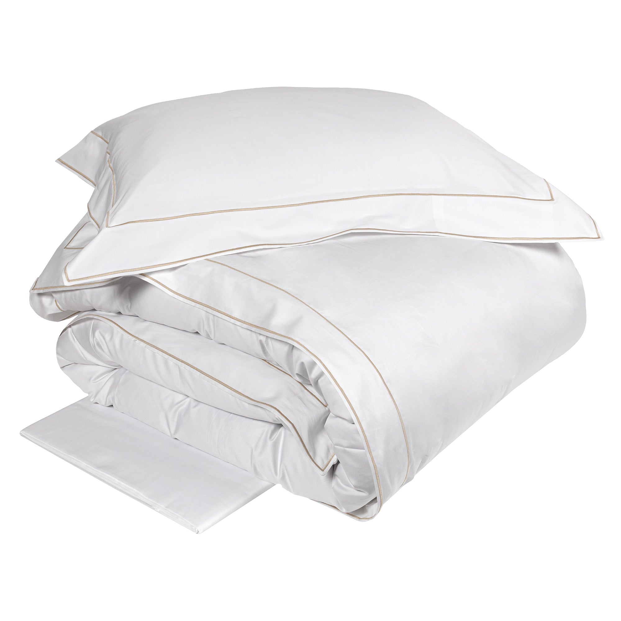 Completo Copripiumino in Raso di Cotone con Doppio Cordonetto - Isola Copripiumino Fazzini Atelier