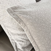 Completo Copripiumino in Raso di Cotone Reversibile con Piping - City Life Copripiumino Fazzini Atelier