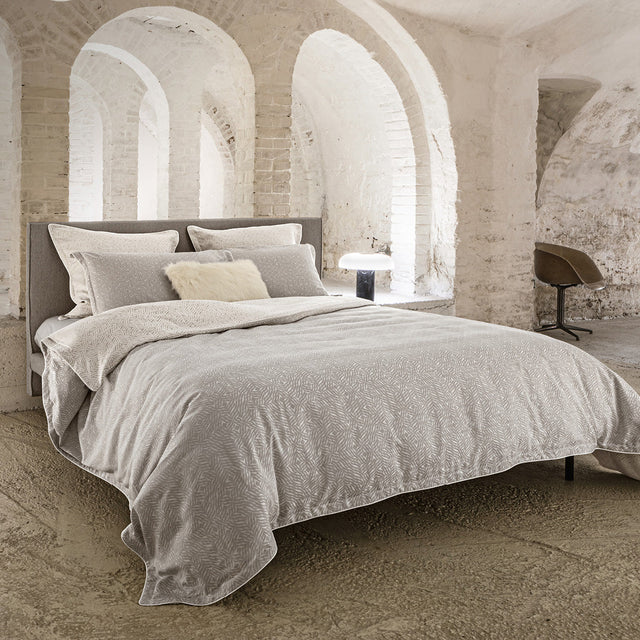 Completo Copripiumino in Raso di Cotone Reversibile con Piping - City Life Copripiumino Fazzini Atelier