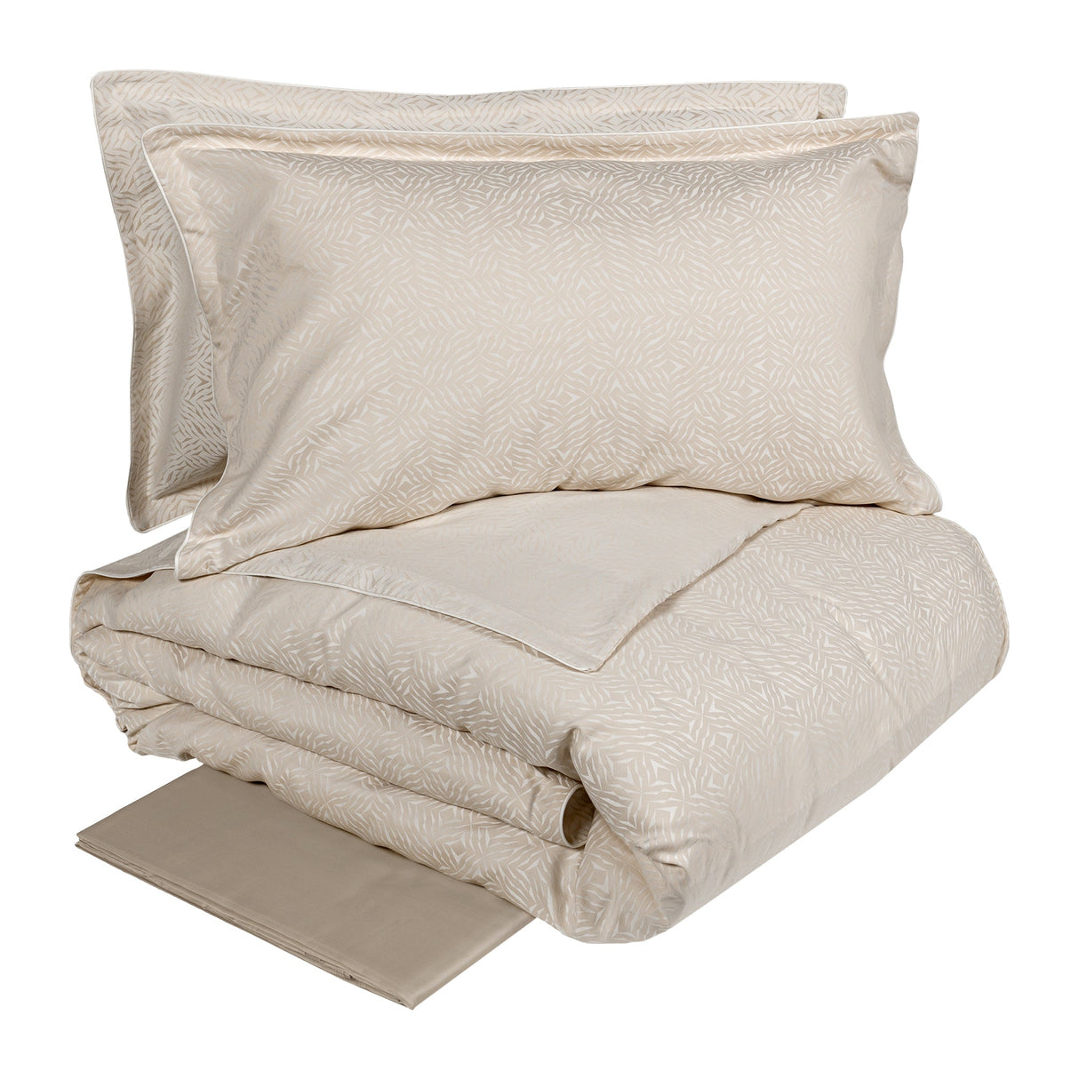 Completo Copripiumino in Raso di Cotone Reversibile con Piping - City Life Copripiumino Fazzini Atelier Matrimoniale Torrone