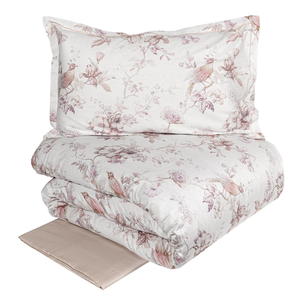 Completo Copripiumino in Raso di Cotone Reversibile - La Maggiolina Copripiumino Fazzini Atelier Matrimoniale Rosa