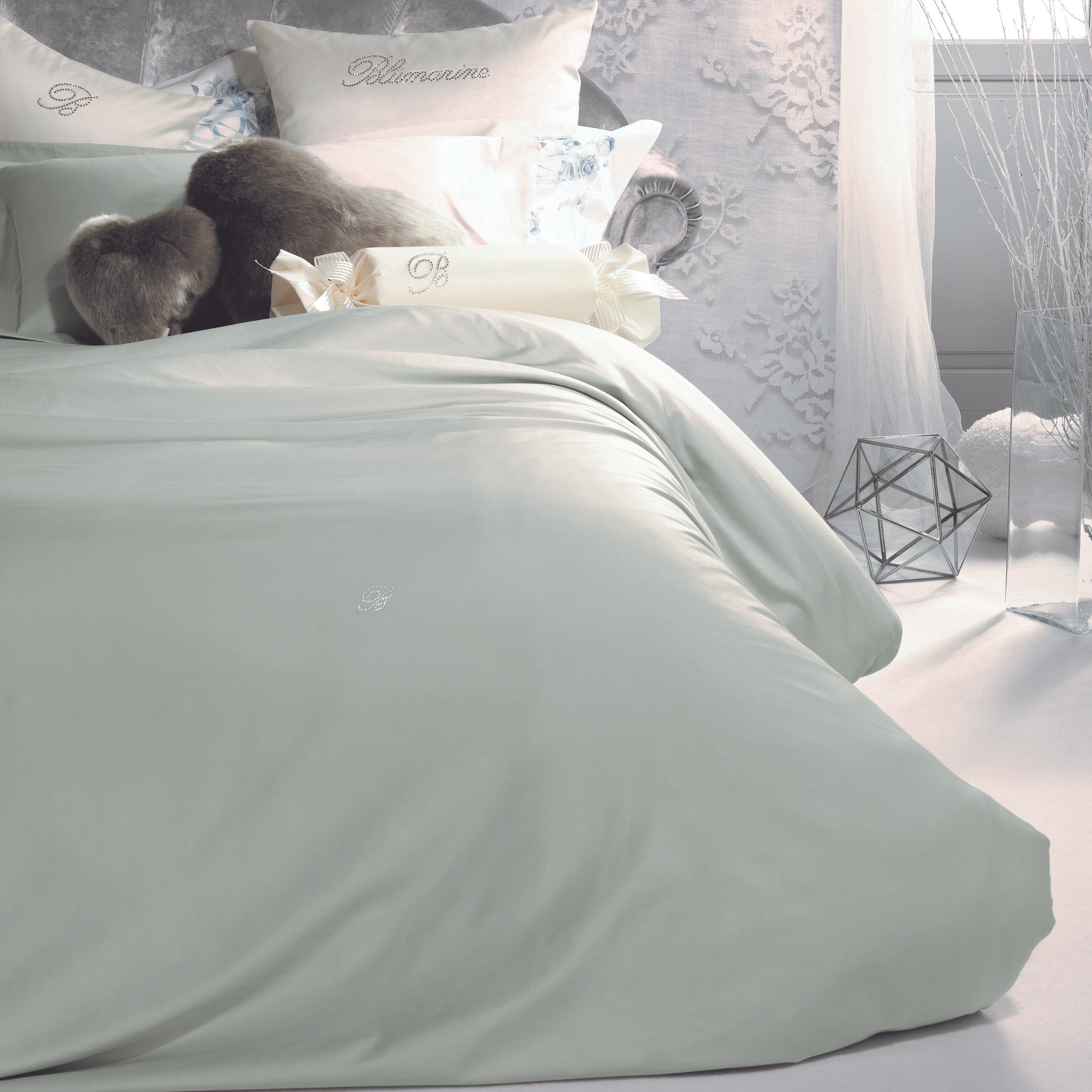 Completo Copripiumino in Raso di Cotone Tinta Unita - Lory Copripiumino Blumarine