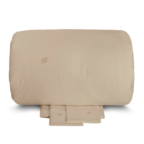 Completo Copripiumino in Raso di Cotone Tinta Unita - Lory Copripiumino Blumarine Matrimoniale Cera