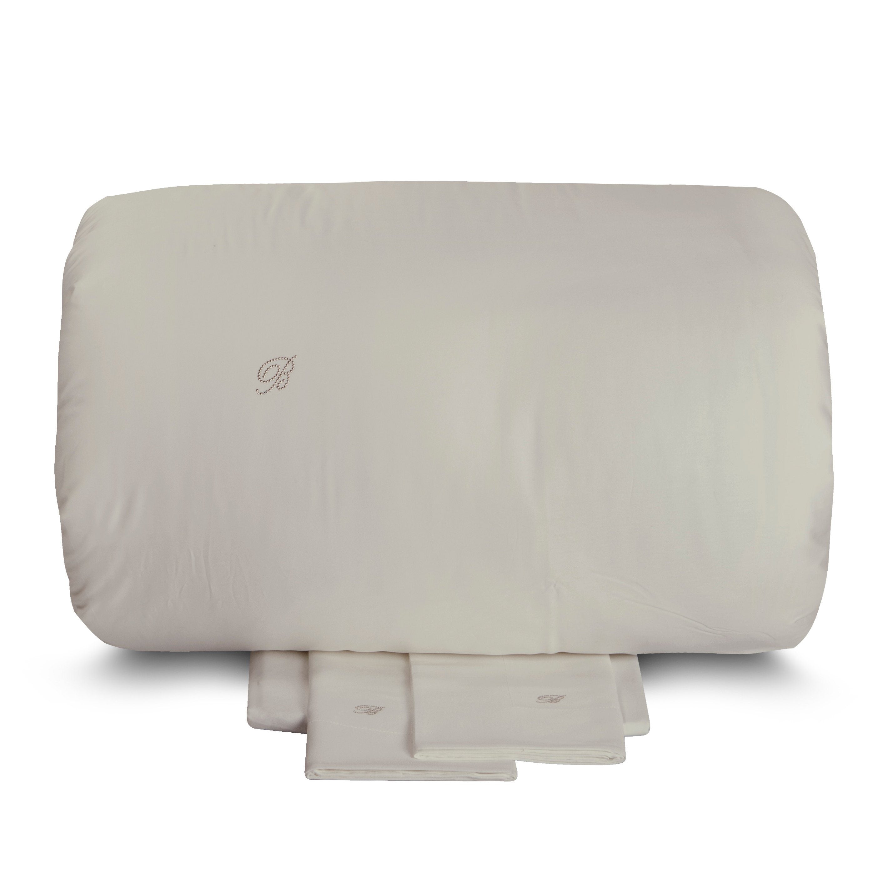 Completo Copripiumino in Raso di Cotone Tinta Unita - Lory Copripiumino Blumarine Matrimoniale Cristallo