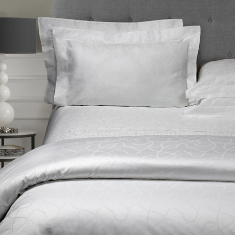 Completo Copripiumino in Raso di Puro Cotone 300TC Fantasia Jacquard - Le Perle Copripiumino Dea