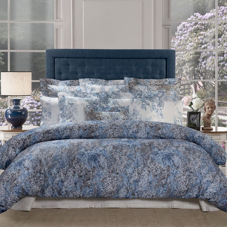 Completo Copripiumino in Raso di Puro Cotone Fantasia Floreale - Glicine Copripiumino Dea