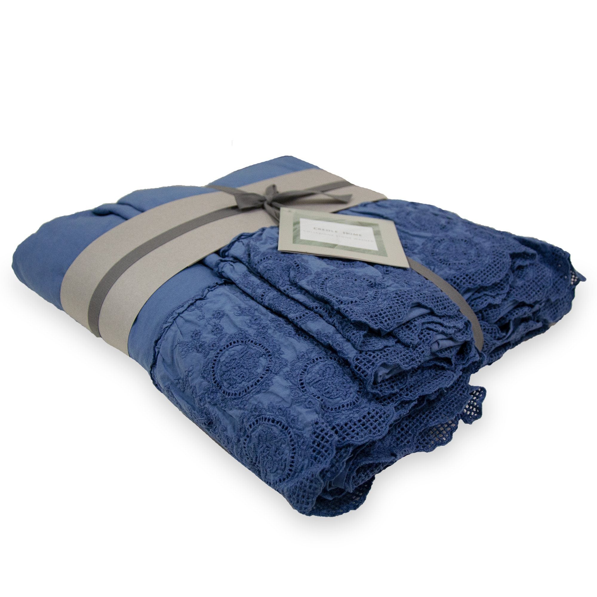 Completo Lenzuola 100% Puro Cotone Stone Washed - Betty Lenzuola Creole Home Singolo Blu