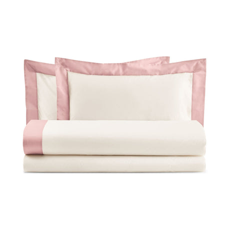 Completo Lenzuola con Bordo in Raso - Diamante Lenzuola Lisola Singola Rosa (Incenso)