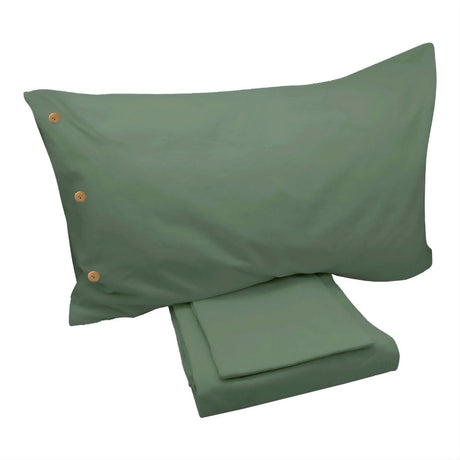 Completo Lenzuola di Cotone StoneWashed No Stiro - Daniel Lenzuola Lisola Singolo Salvia
