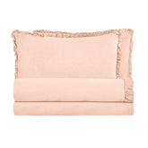 Completo Lenzuola in Cotone StoneWash con Balza - River Lenzuola Lisola Singolo Rosa (Conchiglia)
