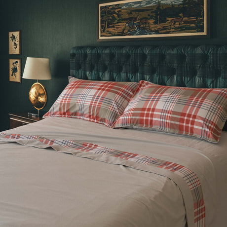 Completo Lenzuola in Flanella di Cotone con Balza in Raso - Edimburgo Lenzuola Flanella Lisola