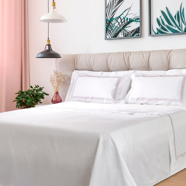 Completo Lenzuola in Percalle di Cotone con Bacchette - Daytona Lenzuola Lisola