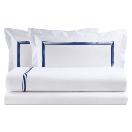 Completo Lenzuola in Percalle di Cotone con Bacchette - Daytona Lenzuola Lisola Matrimoniale Navy