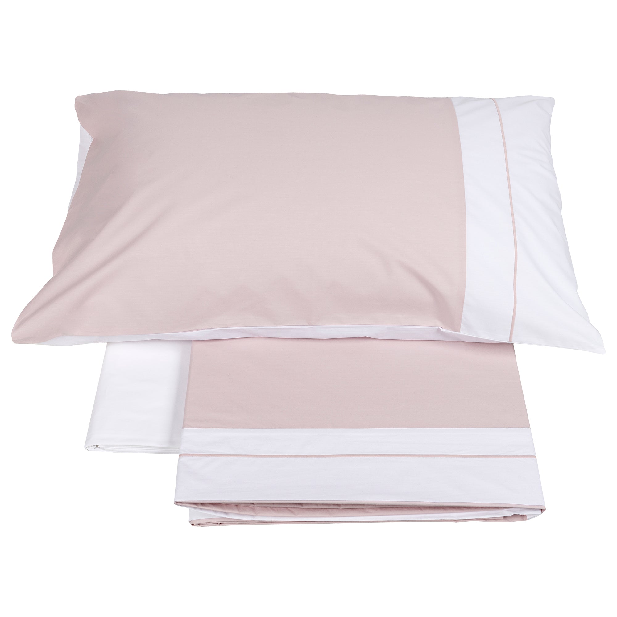 Completo Lenzuola in Percalle di Cotone con Cordonetto Ricamato - Bicocca Lenzuola Fazzini Atelier Matrimoniale Rosa