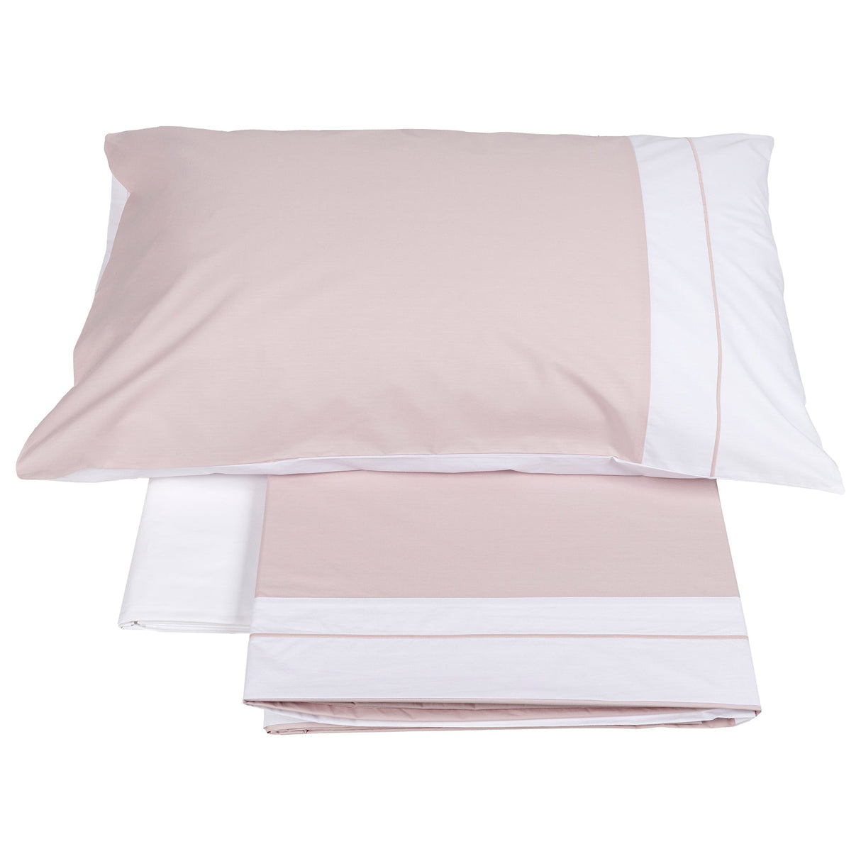 Completo Lenzuola in Percalle di Cotone con Cordonetto Ricamato - Bicocca Lenzuola Fazzini Atelier Matrimoniale Rosa