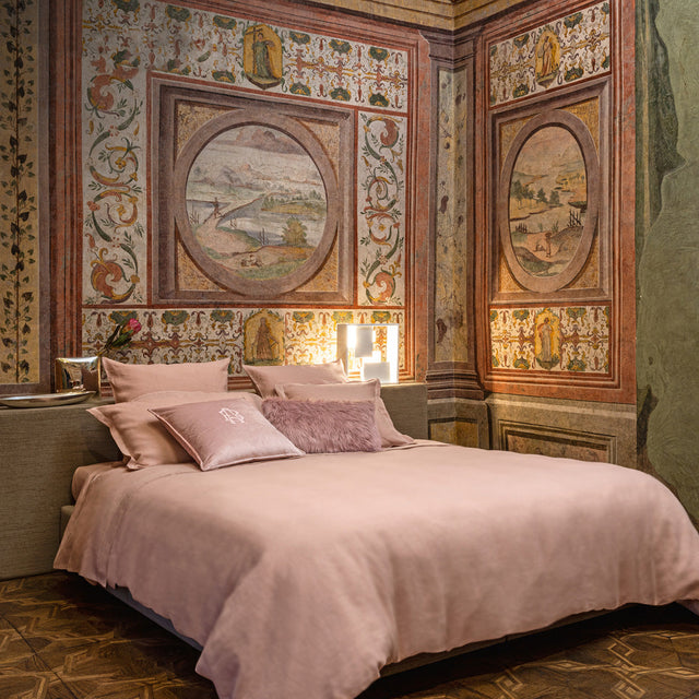 Completo Lenzuola in Percalle di Cotone con Cordonetto Ricamato - Tortona Lenzuola Fazzini Atelier