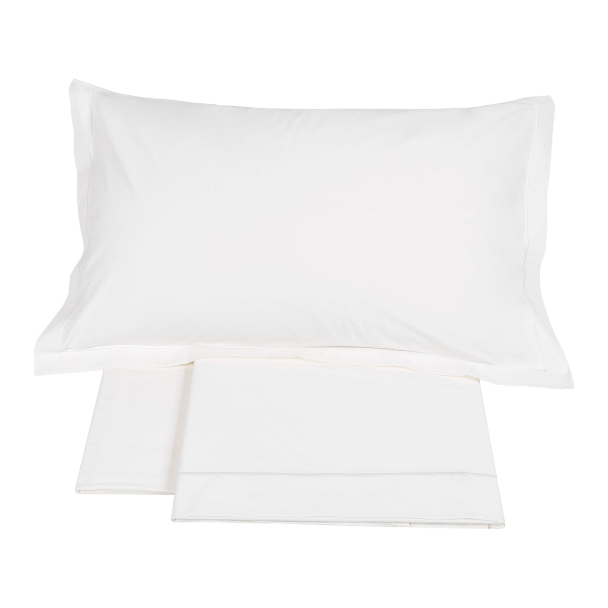 Completo Lenzuola in Percalle di Cotone con Cordonetto Ricamato - Tortona Lenzuola Fazzini Atelier Matrimoniale Bianco