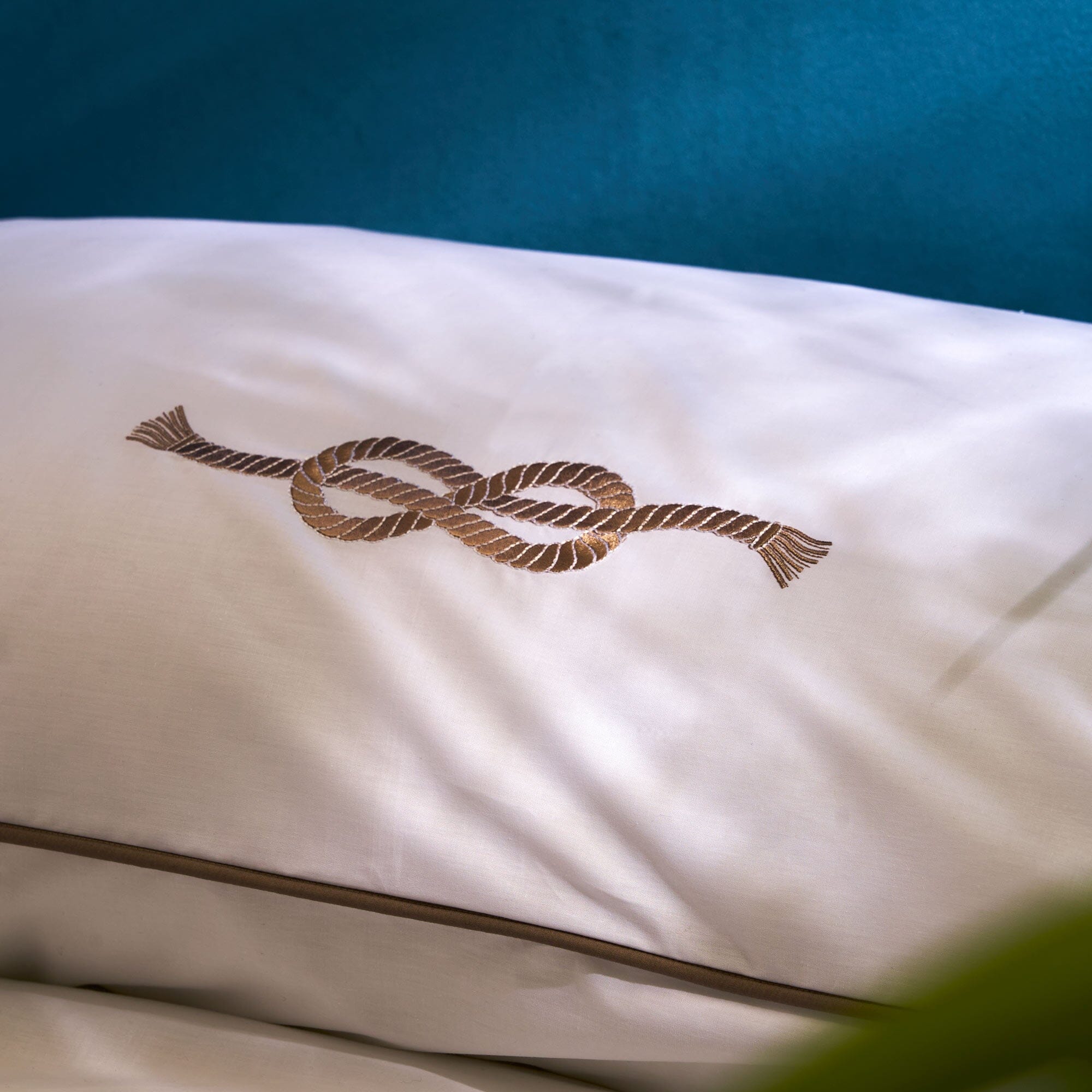 Completo Lenzuola in Percalle di Cotone con Piping - Savoia Lenzuola Biancoperla