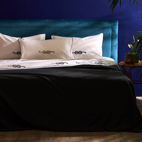 Completo Lenzuola in Percalle di Cotone con Piping - Savoia Lenzuola Biancoperla