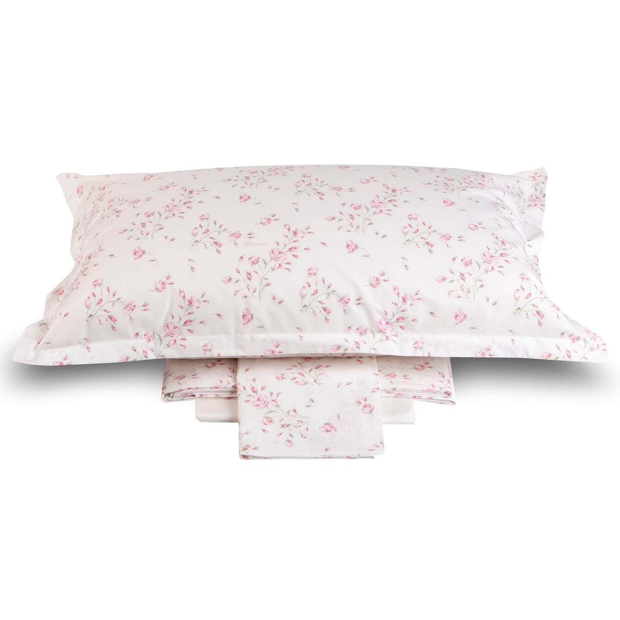 Completo Lenzuola in Percalle di Cotone Fantasia Floreale - Lilibet Lenzuola Blumarine Matrimoniale Rosa