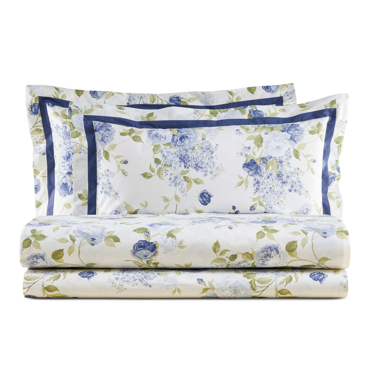 Completo Lenzuola in Percalle 100% Cotone fantasia floreale - Versailles Lenzuola Lisola Denim