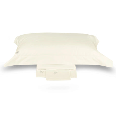 Completo Lenzuola in Percalle di Cotone Tinta Unita Blu Valentina Blumarine Burro