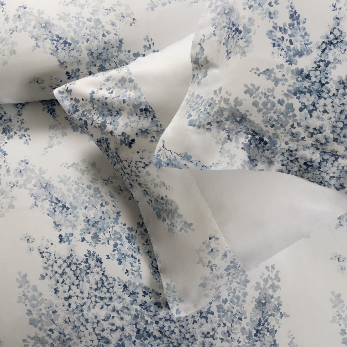 Completo Lenzuola in Puro Cotone con Balza in Raso - Glicine Lenzuola Dea