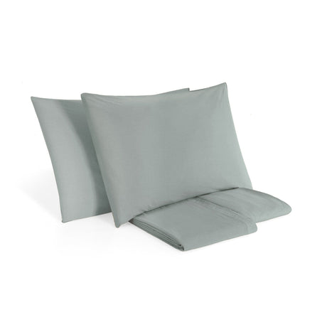 Completo Lenzuola in Puro Cotone StoneWashed No Stiro - Senna Lenzuola Lisola Stone Singolo Cenere