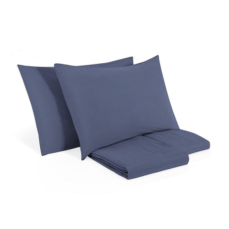 Completo Lenzuola in Puro Cotone StoneWashed No Stiro - Senna Lenzuola Lisola Stone Singolo Lavagna