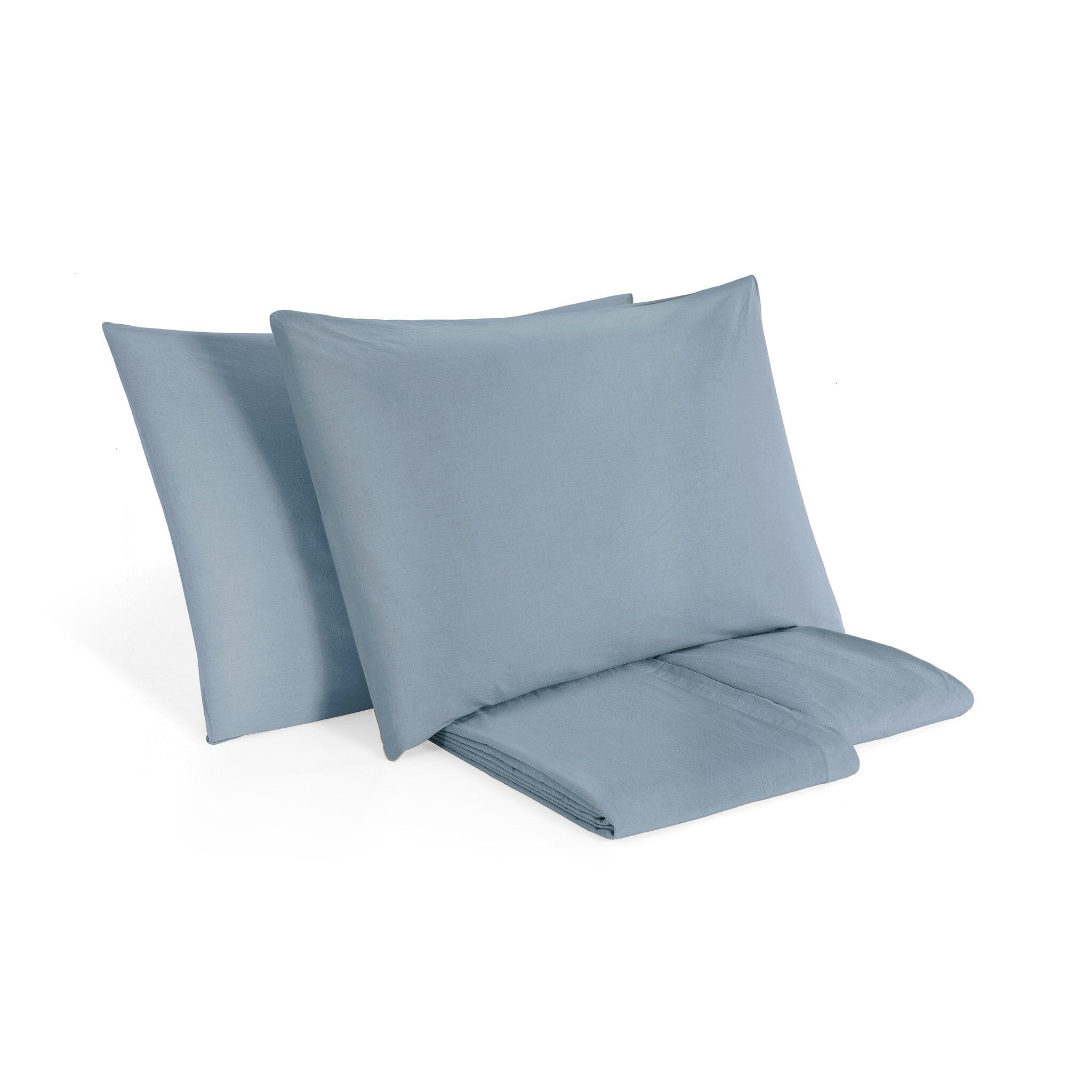 Completo Lenzuola in Puro Cotone StoneWashed No Stiro - Senna Lenzuola Lisola Stone Singolo Regolo