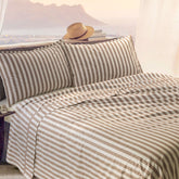 Completo Lenzuola In puro Cotone tinto in filo Rigato - Mykonos Lenzuola Lisola